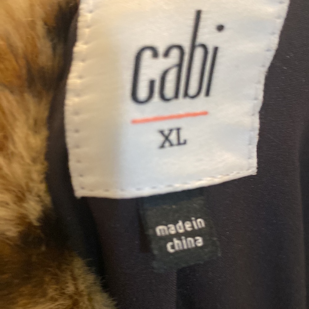 CAbi Faux Fur Leopard Coat in Beige and Black - Picture 4 of 4